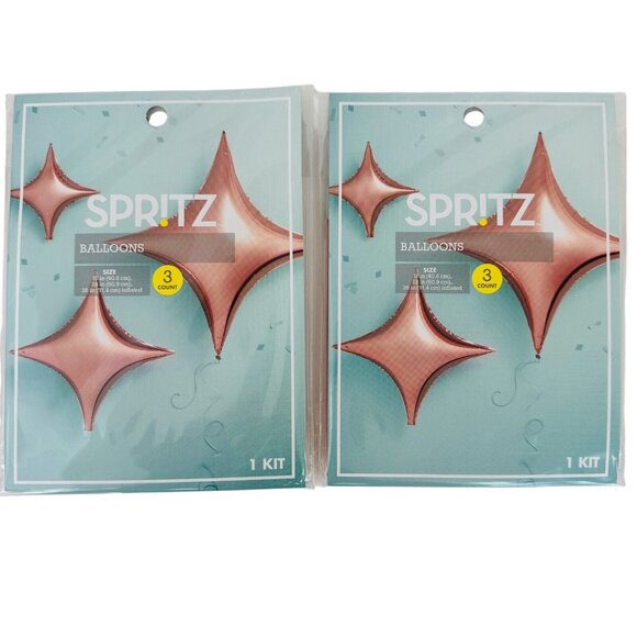 Spritz Party Balloons Rose Gold Shiny 3ct (16" - 24" - 36" Sizes) ea kit (2-Pk) - Picture 1 of 5